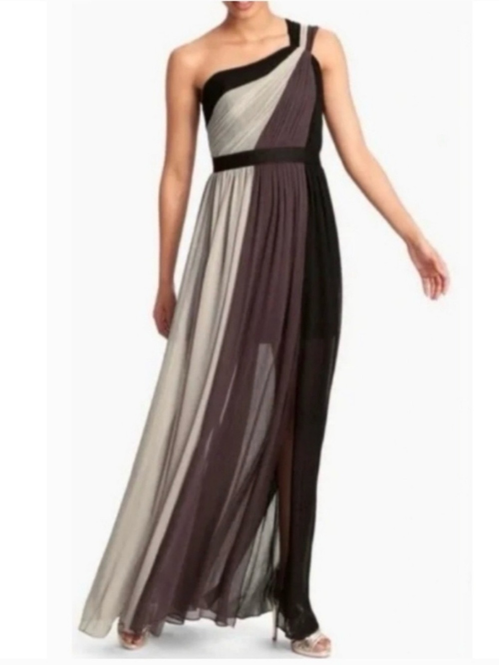 Max and Cleo Estee Color-block Maxi Dress in Brown Size 8